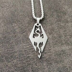 Silver Skyrim Dragonborn Necklace